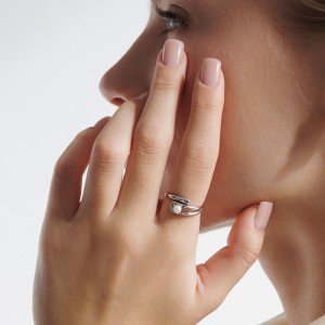 Inel argint cu perla naturala alba DiAmanti SK25370R_W-G (Argint 925‰ 2 g.)